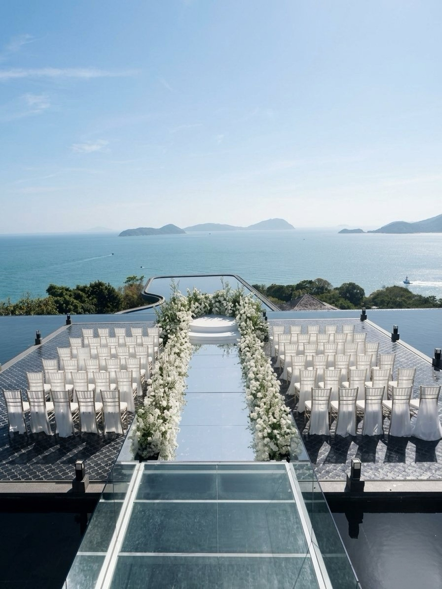 Sri Panwa rooftop surrounded by water above the Andaman Sea